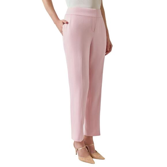 Kasper Harlow Stretch Crepe Dress Pants Women’s 8 Pink NWT Slim Straight Leg - Picture 2 of 13